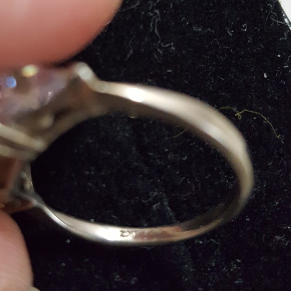 Pink Zirconia‎ & WhiteTopaz Sterling Silver Ring - Picture 4 of 4